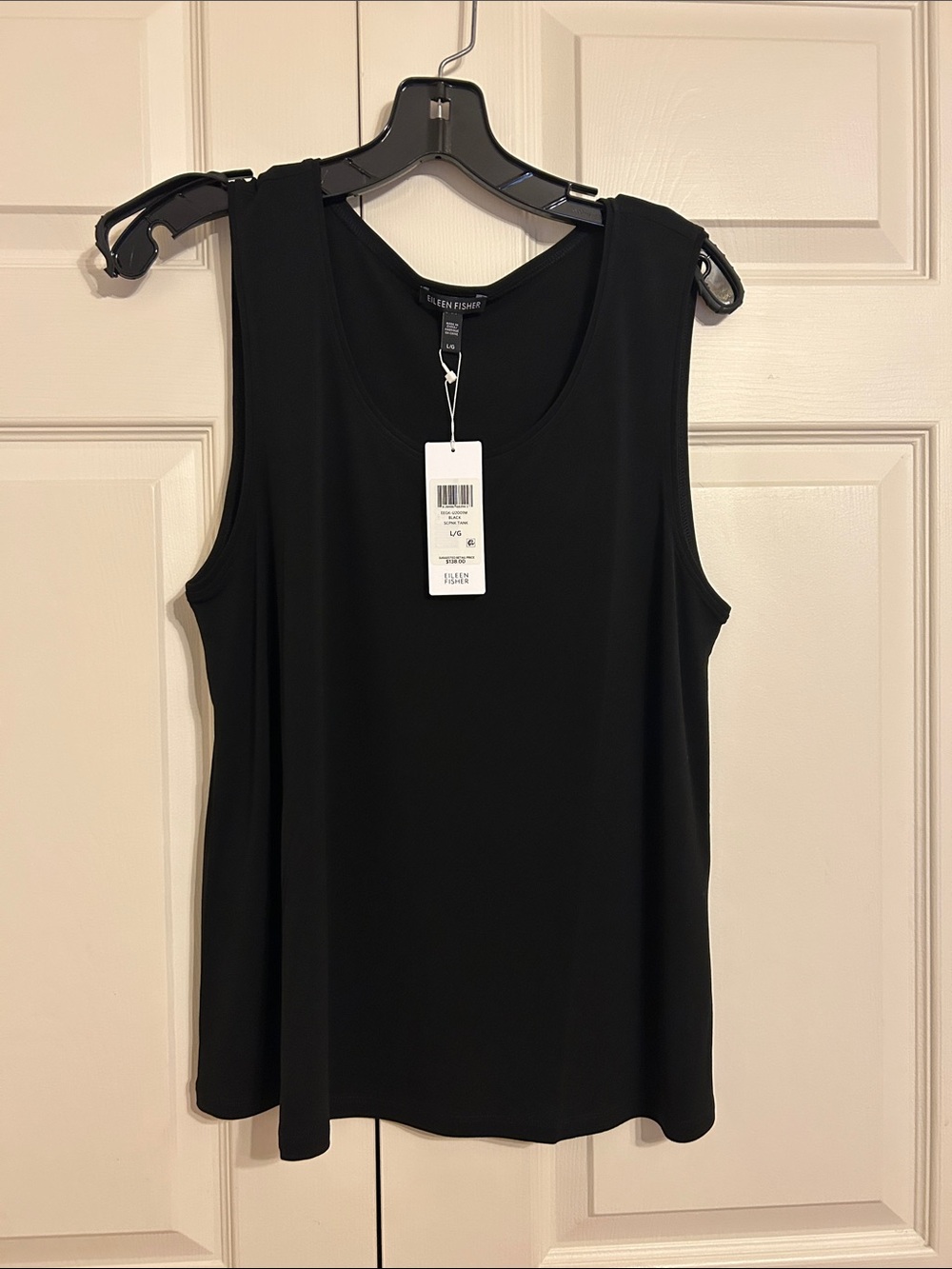 Eileen Fisher Black Scoop Neck Sleeveless Shell